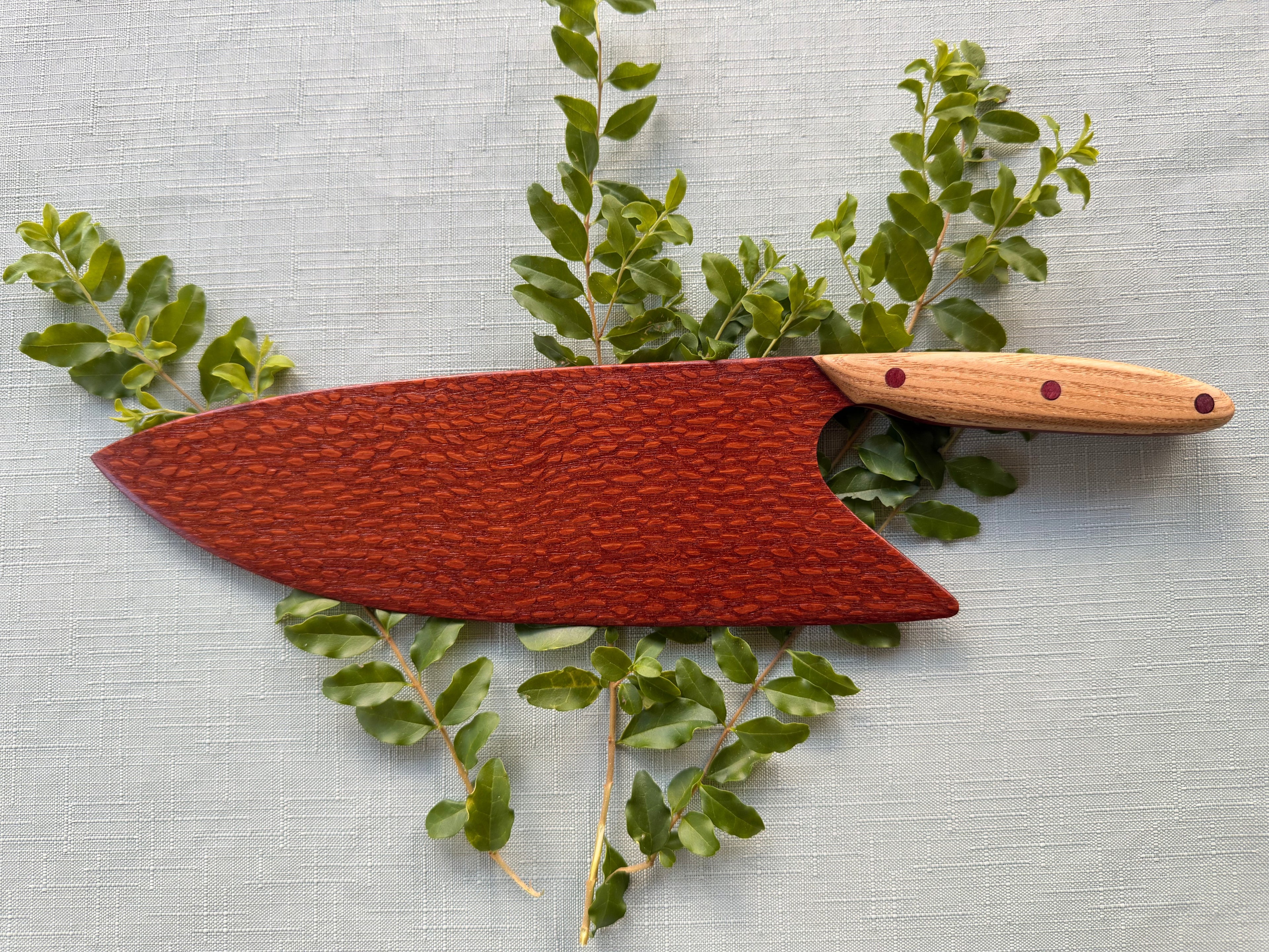 Beautiful Exotic leopard wood serving knife.