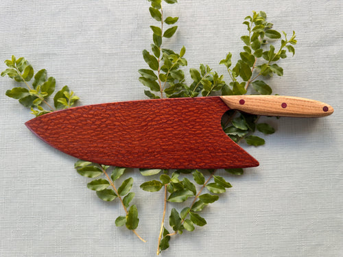 Beautiful Exotic leopard wood serving knife.