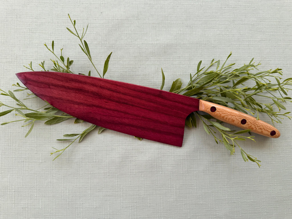 Exotic Purple heart serving knife