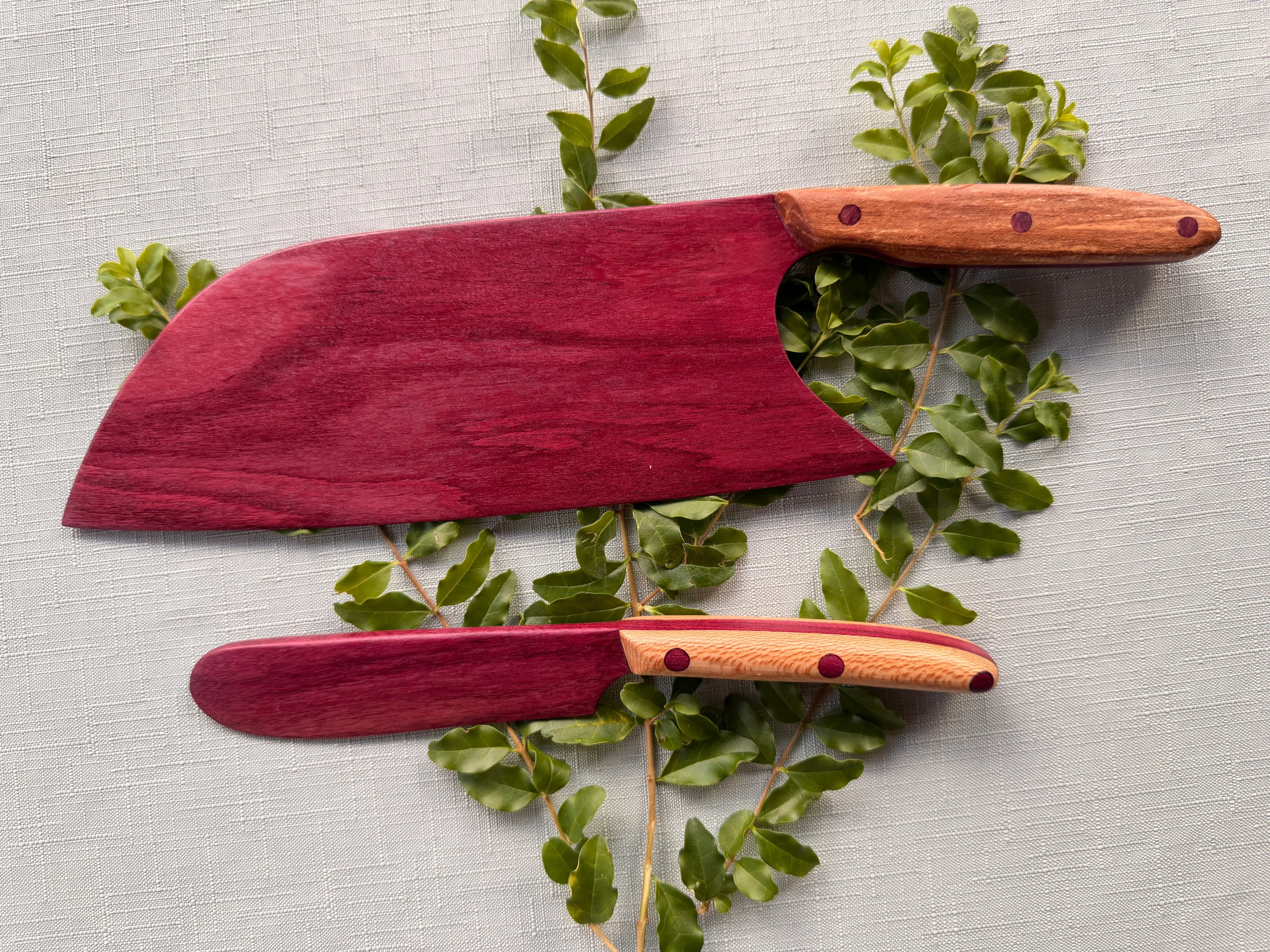 Exotic purple heart serving & spreader knife