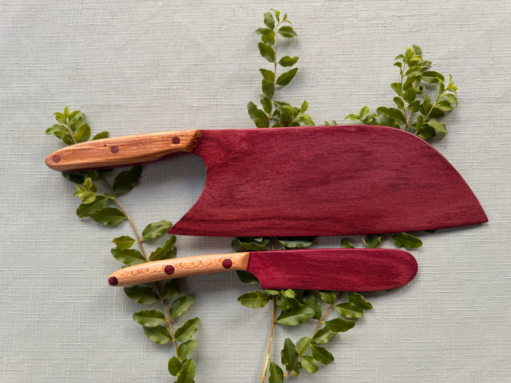 Exotic purple heart serving & spreader knife
