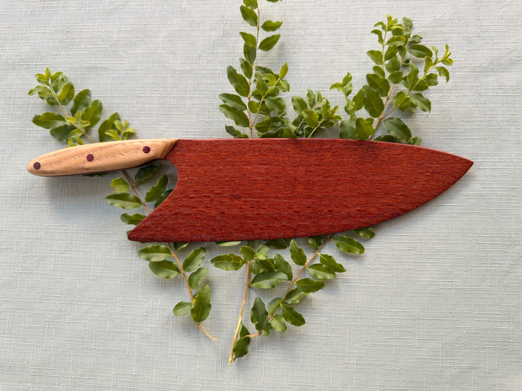 Beautiful Exotic leopard wood serving knife.