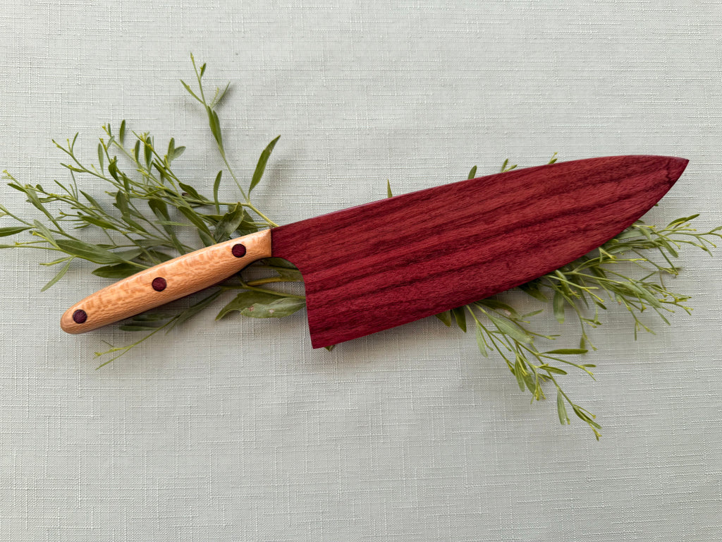 Exotic Purple heart serving knife